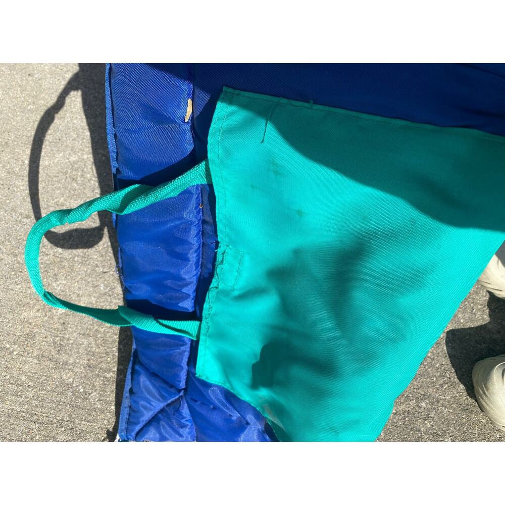 Vtg 90s Eddie Bauer Spell Out Color Block Insulated Beach Cooler Bag Blue NWT - Picture 6 of 9